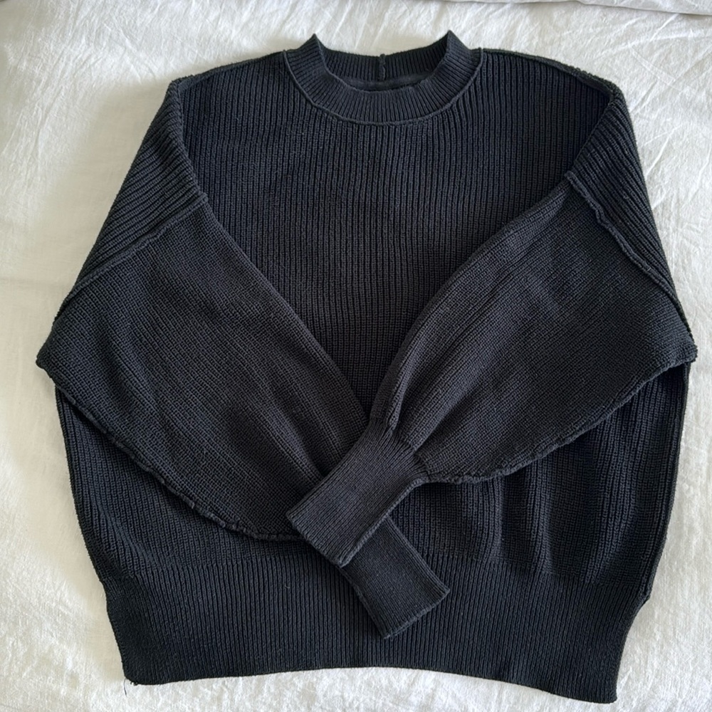Black aerie pullover sweater - free people easy street tunic look-alike